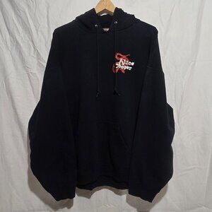 Vtg 2003 Fruit of the Loom HEAVY Cotton ALICE COOPER Pullover Hoodie - Black - S